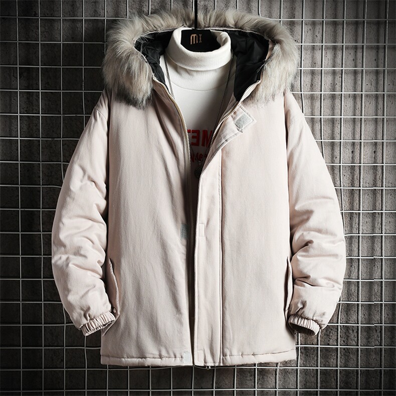 MM48131-P130冬季大毛领衣男士大码加厚袄男服网格挂拍,男装棉衣,电商A040A