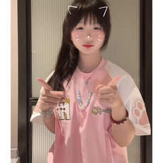H0849-P35毛巾绣220克纯棉夏季休闲百搭宽松情侣短袖T恤，女装T恤，星座617A-2
