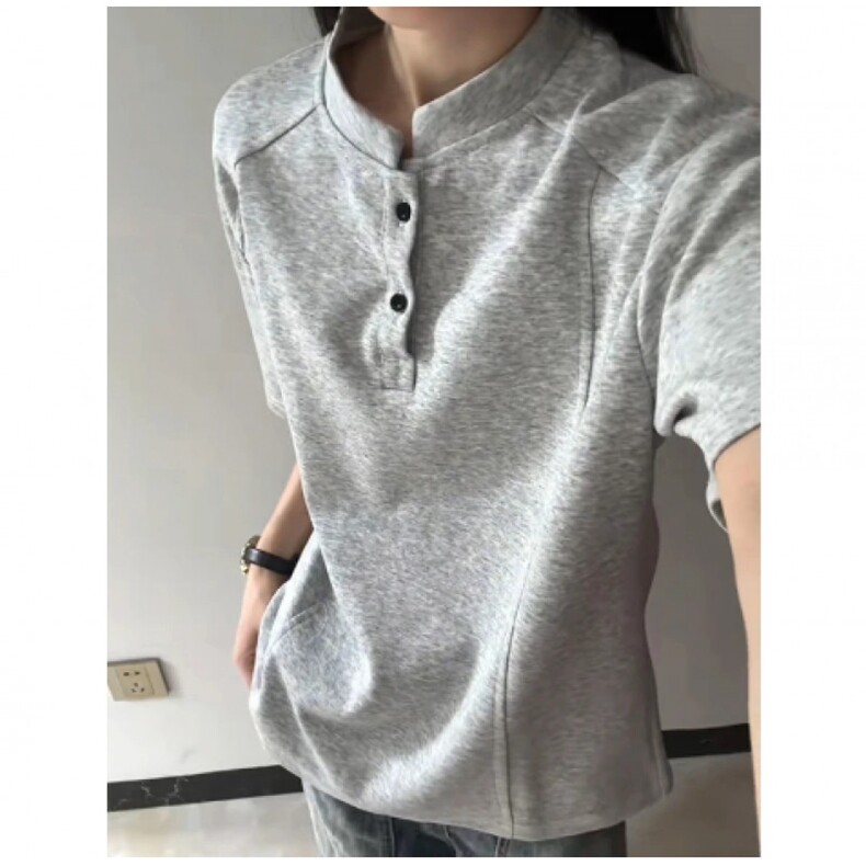 网图-T恤拼接高街痞帅夏季POLO衫正肩中性短袖大码上衣S430-特28,男装T恤,电商A233-1