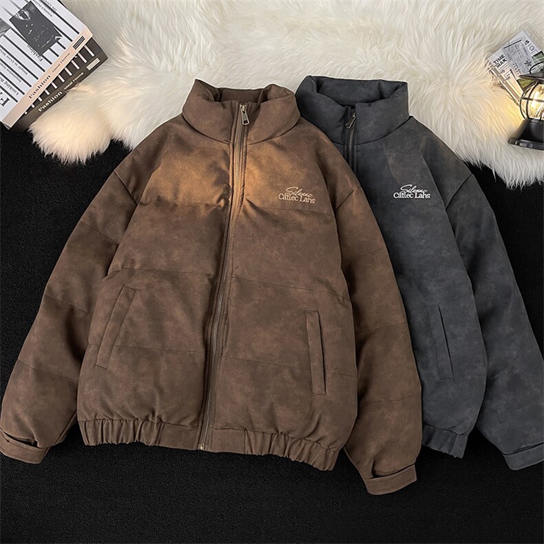 加绒加厚冬款男立领鹿皮绒棉衣刺绣皮棉袄面包服外套MA9052P92,男装棉衣,星座1013-1
