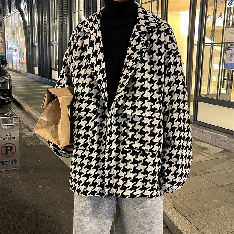 港风宽松毛呢大衣风衣外套KD378-P95,男装风衣,电商D312-1