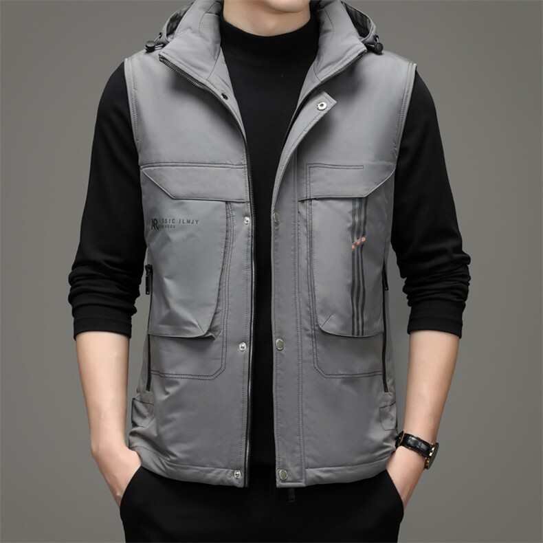 新款2023冬季商务休闲羽绒服中年男士立领马甲外套男ZS22101-P190,男装背心/马甲,电商B212（原钱塘6029）