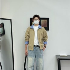 B999-P622025秋季新款miu系卡其色哈灵顿复古学院风夹克外套，男装夹克，电商B323A