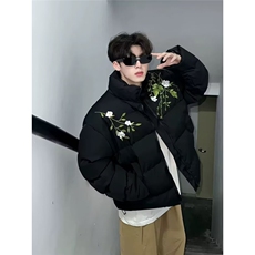 新款日系潮流百搭时尚小熊造型面包服减龄可爱棉衣棉服连帽冬外套，男装棉衣，星座506A