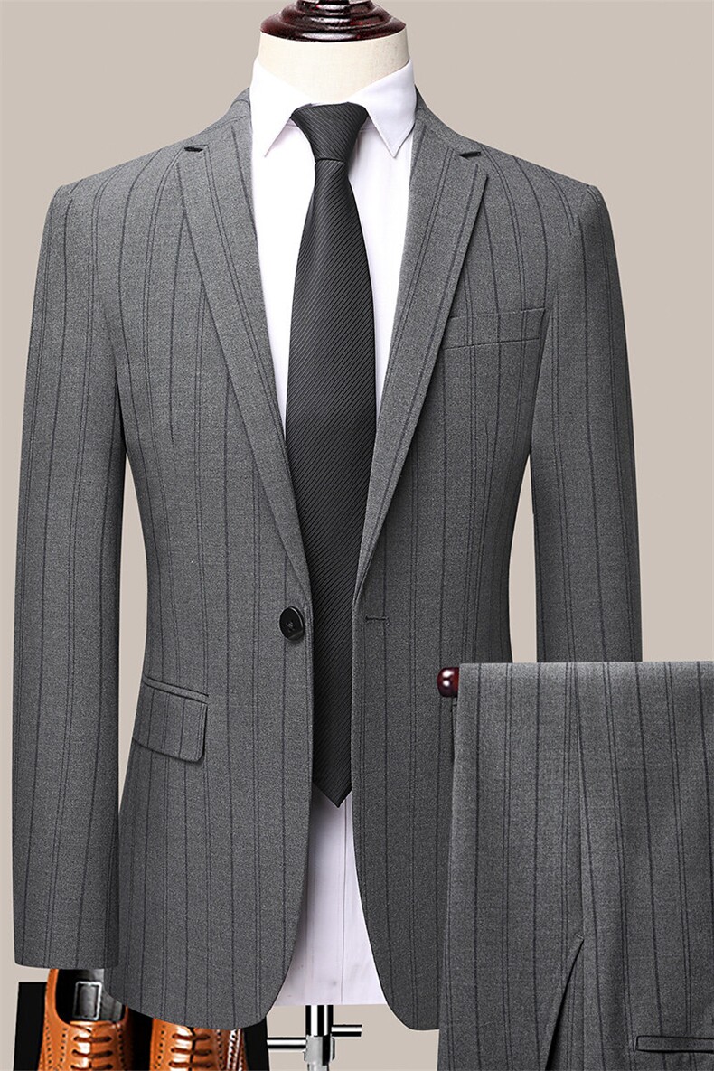 GDN5517四季款新款男士礼服西装修身商务休闲男装西服两件套装,男装西服套装,电商B360