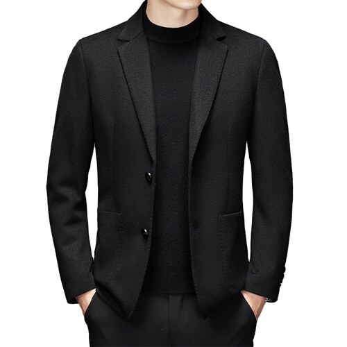 男士羊毛纯色西装秋季商务休闲单西服男上衣外套SJ61982-P285，男装西服，电商B212（原钱塘6029）