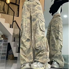 高街迷彩工装可束脚牛仔裤男女潮宽松阔腿裤牛仔裤NZK781-P55有货，男装牛仔裤，星座302B-2