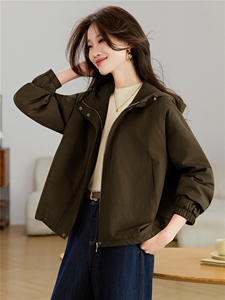 现货2025新款加棉加厚女士休闲保暖连帽棉衣棉服图片