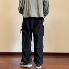 日系潮牌春秋宽松工装裤子男直筒抽绳束脚裤百搭休闲裤GK112-P48，男装工装外套，星座1008-1