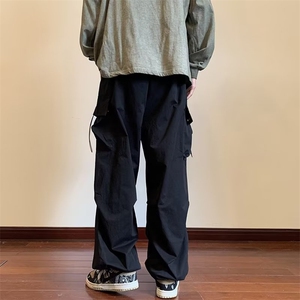 日系潮牌春秋宽松工装裤子男直筒抽绳束脚裤百搭休闲裤GK112-P48图片