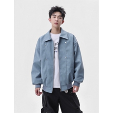 档口美式翻领纹理感PU皮夹克皮衣机车服外套JK508-P90，男装皮衣，星座1213