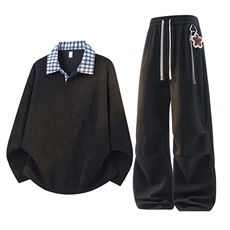 美式潮牌宽松休闲套装A161-MT-2602TZ-P80，男装休闲套装，电商A161