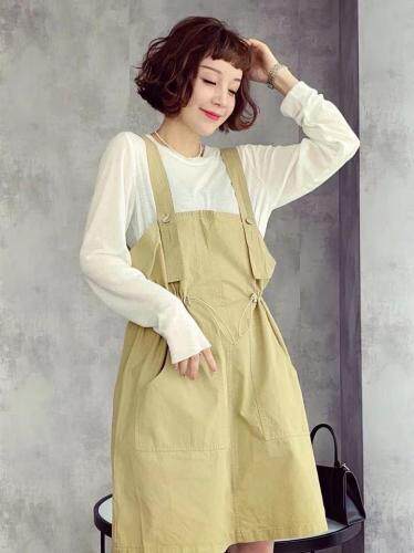 防晒衣?背带连衣裙两件套，女装连衣裙，Waves smile