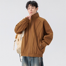 新款中性风户外夹克男立领纯色上衣冲锋衣外套A157B-JK7866-P60，男装夹克，电商A157B