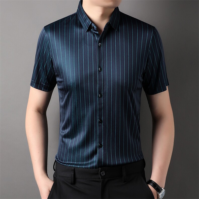 D33920钱塘2020-2夏季新款中青年男士翻领休闲百搭衬衫上衣P140,男装T恤,钱塘207-2