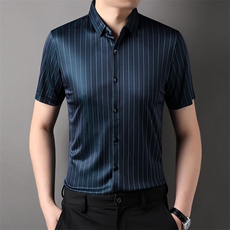 D33920钱塘2020-2夏季新款中青年男士翻领休闲百搭衬衫上衣P140，男装T恤，钱塘207-2