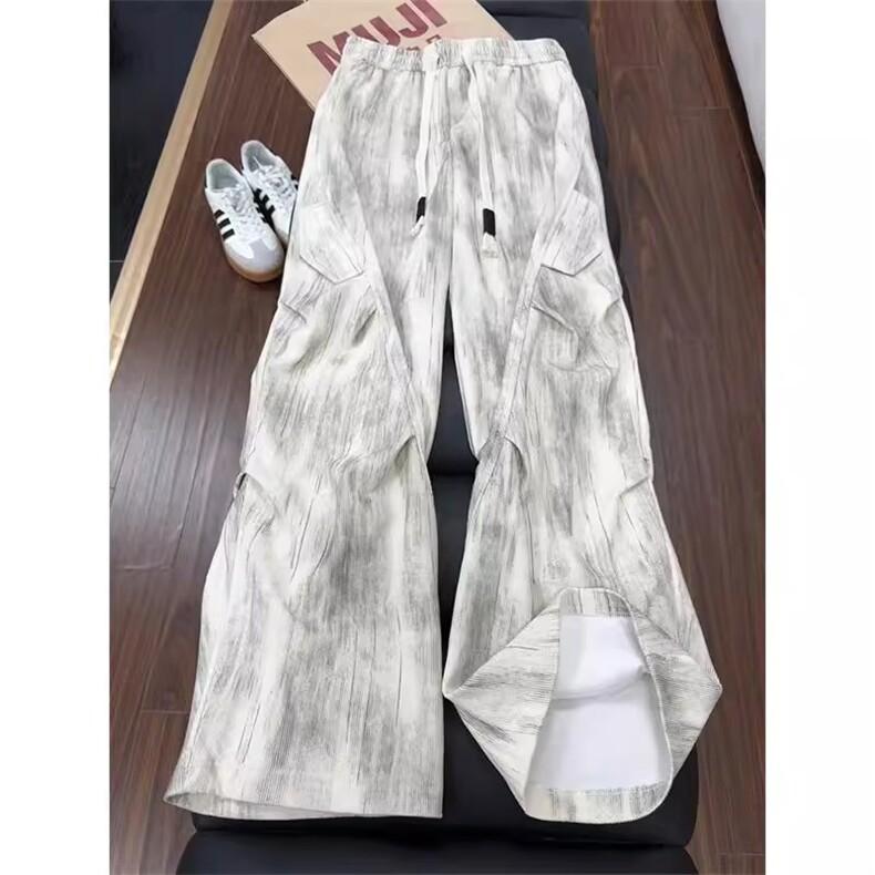 扎染灯芯绒伞兵裤男秋冬潮牌宽松休闲重工高街潮流时尚ZK31P38,男装休闲裤,星座1112-1