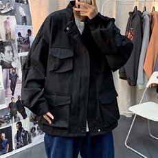 春秋季ins潮牌工装夹克男2025新款韩版复古宽松痞帅外套W3235-P45，男装夹克，星座412