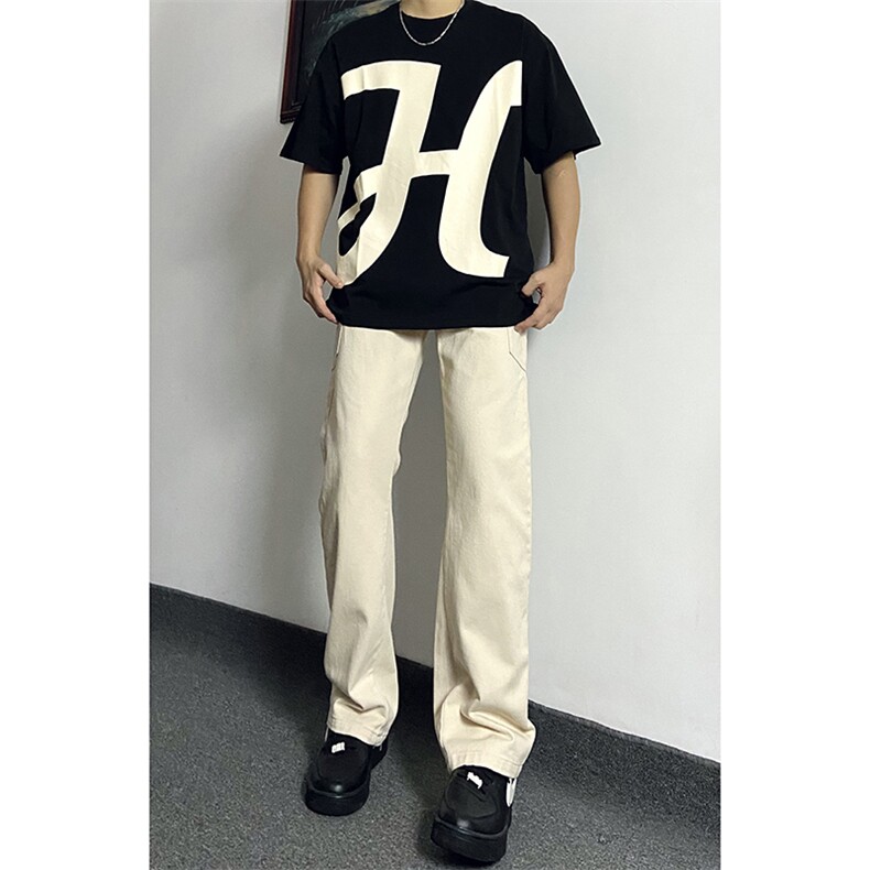 秋季美式ins高街hiphop弯刀工装牛仔裤货号K2442P55,男装牛仔裤,电商A063