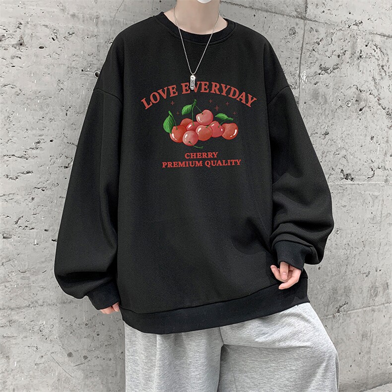 华夫格卫衣圆领卫衣男大码长袖t恤男外套HW76325-P30,男装卫衣,电商A040
