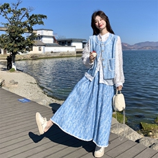 出货春新款三件套裙子2C198-6803-P185-P278，女装连衣裙，2C198