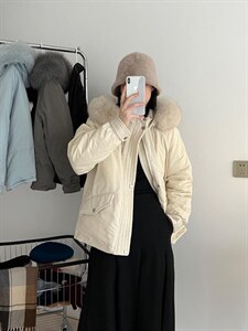 【现货】浣熊毛领派克工装羽绒服达标90白鸭绒,女装羽绒服,OURS