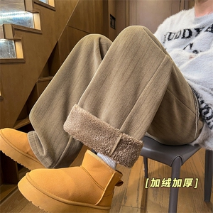 美式运动阔腿裤冬季加绒保暖卫裤休闲拖地长裤 5D2122-TP3569图片
