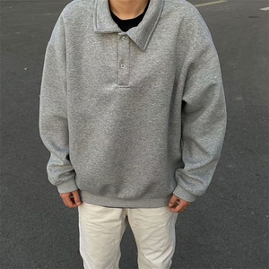 抖音得物高品质二开 25秋冬美式高街结构设计POLO翻领卫衣外套W77图片