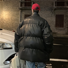 主推冬装新品钢印pu皮棉衣羽绒棉情侣棉服加厚外套H786P128男，男装棉衣，电商A341