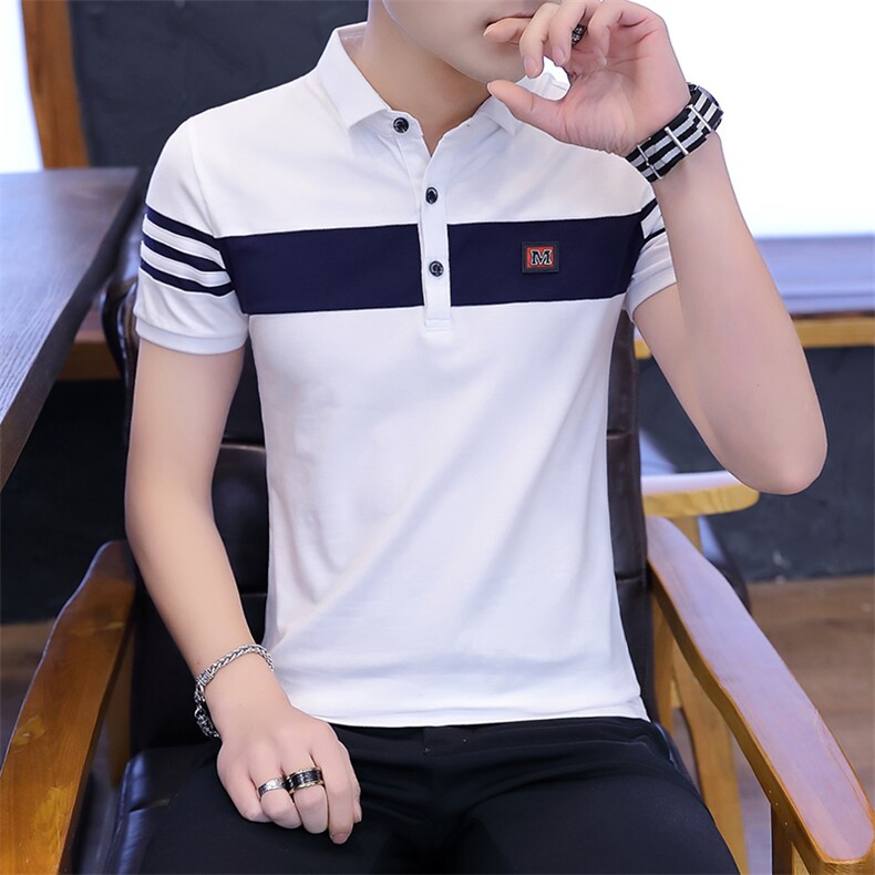 8018-男士夏季POLO衫短袖韩版潮流修身帅气2021夏天新款t恤,男装T恤,电商D310（原电商305）