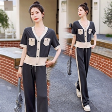 时尚休闲两件套女装套装显瘦百搭夏季新品，女装套装/套裙，艾尚靓装