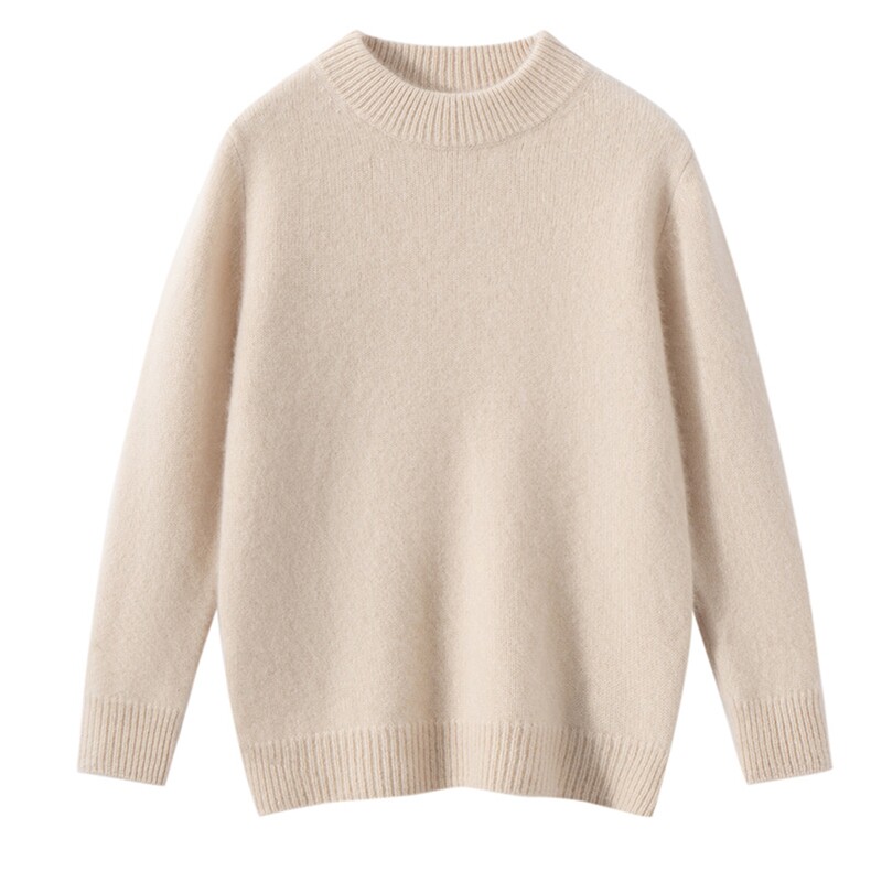 2025年秋季新款百搭纯色半高领加厚保暖羊绒衫，童装儿童羊毛衫，宏杨羊绒