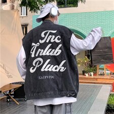 美式复古设计感牛仔马甲男外穿潮宽松坎肩无袖背心外套M8345-p58，男装背心/马甲，星座1008