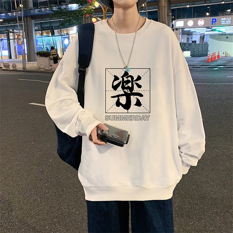 S6197-P28加绒款-P33秋季圆领卫衣男大码韩版宽松长袖外套,男装卫衣,电商A040
