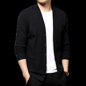 针织开衫男春秋季2023新款中年宽松休闲外套上衣男士潮流百搭毛衣图片
