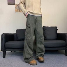 工装休闲裤男女韩版潮流褶皱口袋帅百搭2026夏季ins长裤K6159-P56，男装休闲裤，星座412-2
