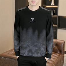 秋季男士休闲时尚渐变色圆领套头卫衣打底衫L6110--P47，男装T恤，星座310B-3