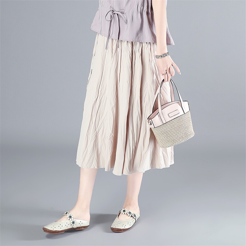 半身裙纯色百搭高腰2021年夏季淑女年轻减龄,女装半身裙,独衣靓