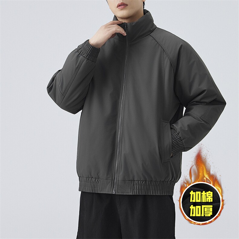 现货美式高街休闲棉衣夹克三防立领纯色户外工装加厚棉服外套,男装夹克,电商A486