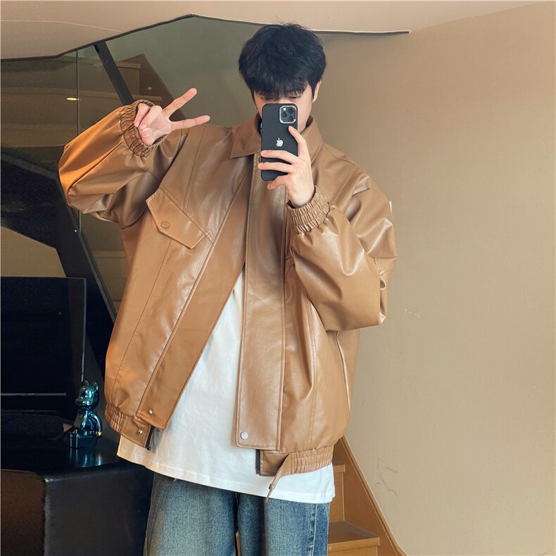 A450-PY178-P125控179美式复古翻领皮夹克皮衣，男装皮衣，电商A450