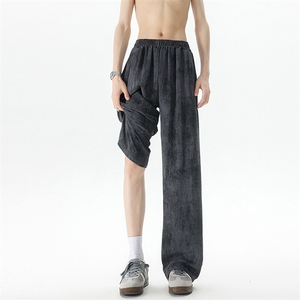 8XL-M 冰丝棉麻阔腿裤男防晒凉凉裤垂感直筒休闲扎染山本裤K9138图片