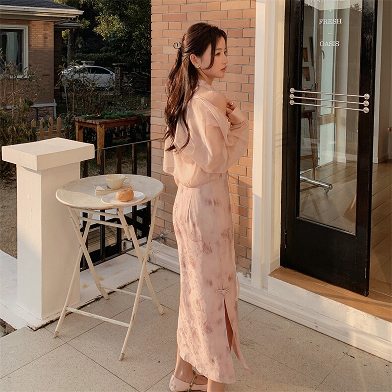 现货新中式旗袍显瘦防晒外套两件套主推210-787-P145-K218,女装套装/套裙,浙宝210（原浙宝191）