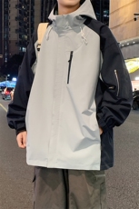 港风拼接上衣夹克宽松落肩拼色冲锋衣外套JK839P75，男装夹克，星座1204-3