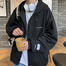 WY2107-P60控88秋季新款港风男女连帽宽松卫衣外套，女装短外套，电商A036A