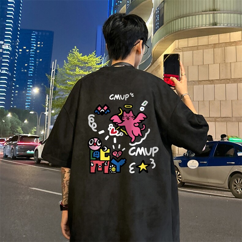 量大优供视频重磅麂皮绒短袖T恤男JPDX244-特P19,男装T恤,电商B367
