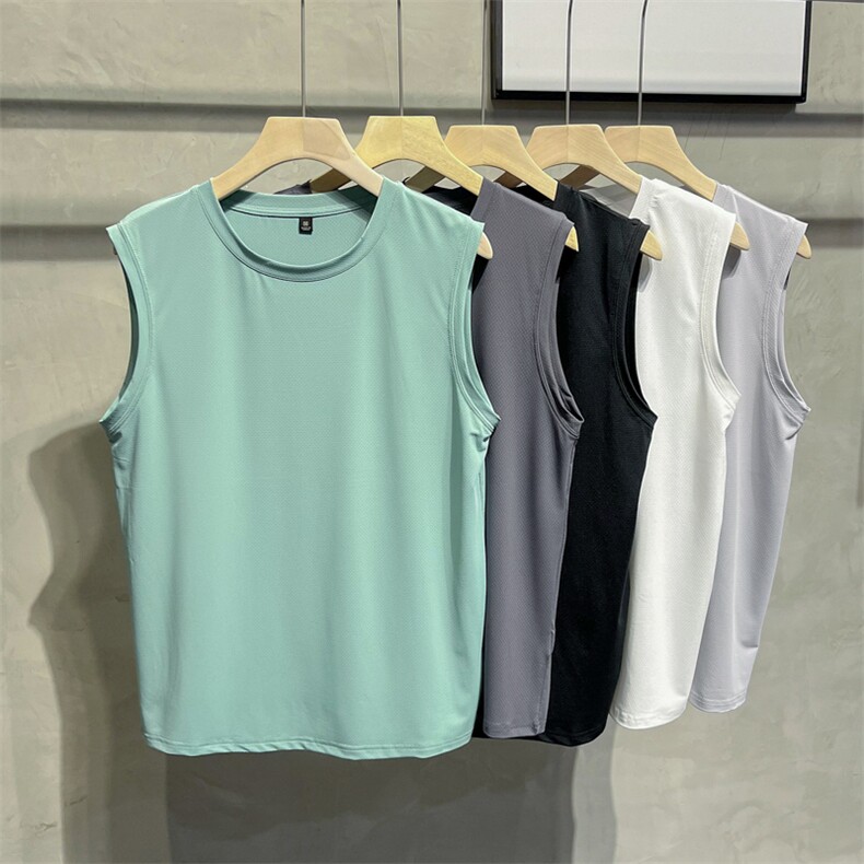 港风夏男冰丝T恤一级网眼背心无袖T恤衫大码M-5XLBX46P9，男装背心/马甲，星座1013-1