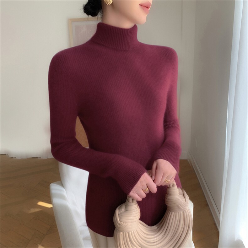 2025年秋季时尚百搭通勤简约休闲加厚高反，女装羊绒衫，云暖羊山羊绒