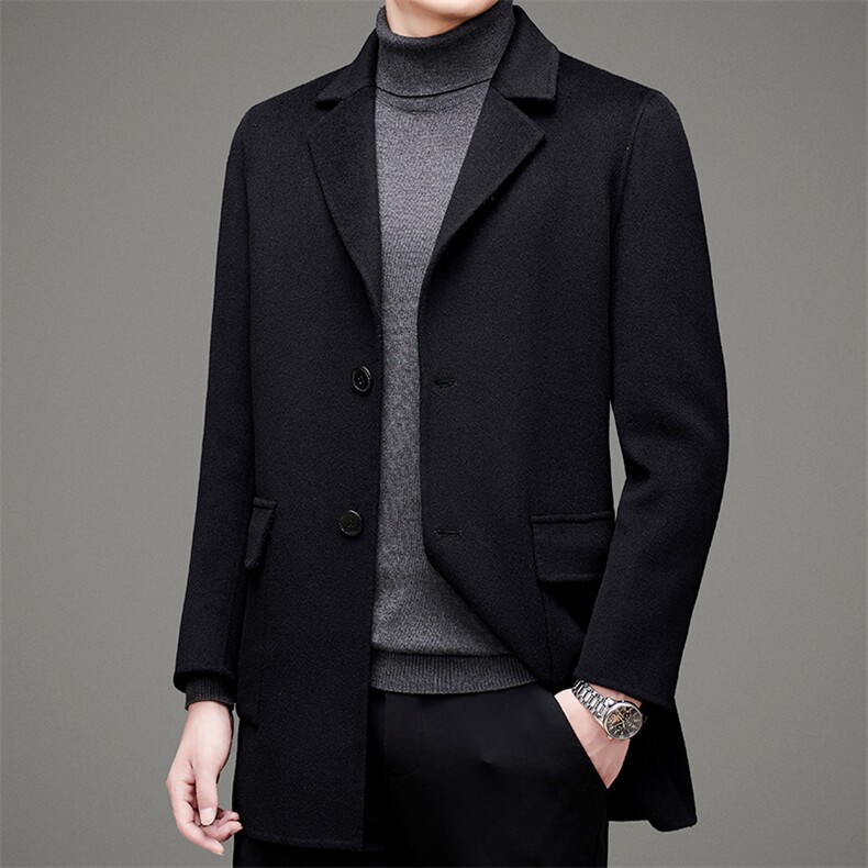 澳洲羊毛毛呢风衣男新款中年秋冬大衣商务休闲外套MNSA2277-P480，男装毛呢大衣，电商B212（原钱塘6029）