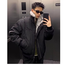 M78-P91秋冬美式复古座山雕毛领结构棉服冬季加厚飞行夹克外套，男装夹克，电商B323A