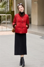 现货！现货！现货！2025年冬季人丝提花新中式白鸭绒羽绒服，女装羽绒服，衣之秀